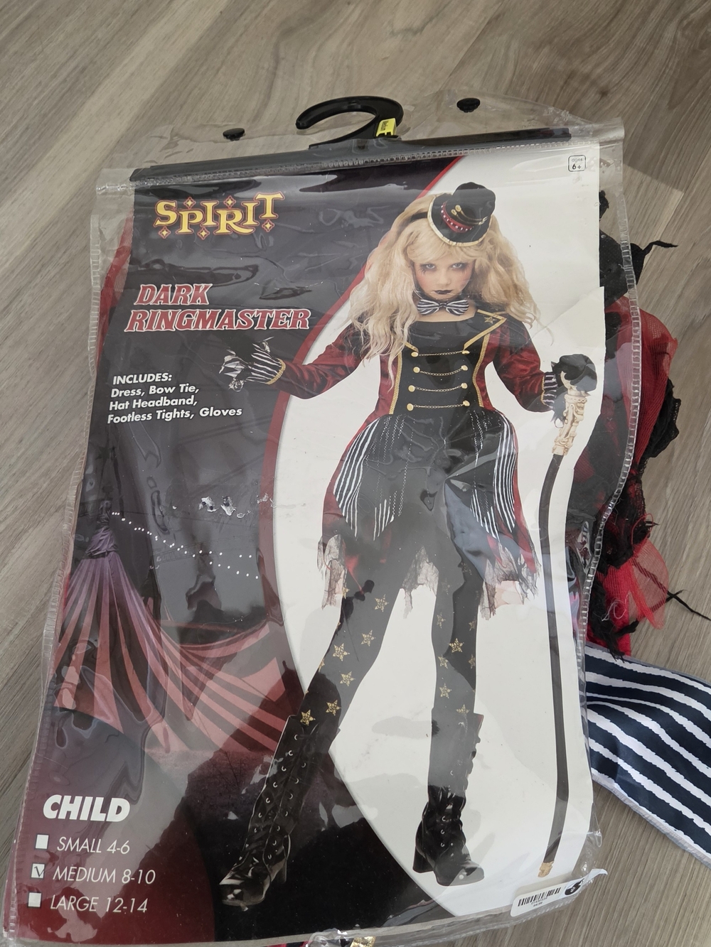Spirit Dark Ringmaster Kids Costume - Red, Black & Gold Side 8-10